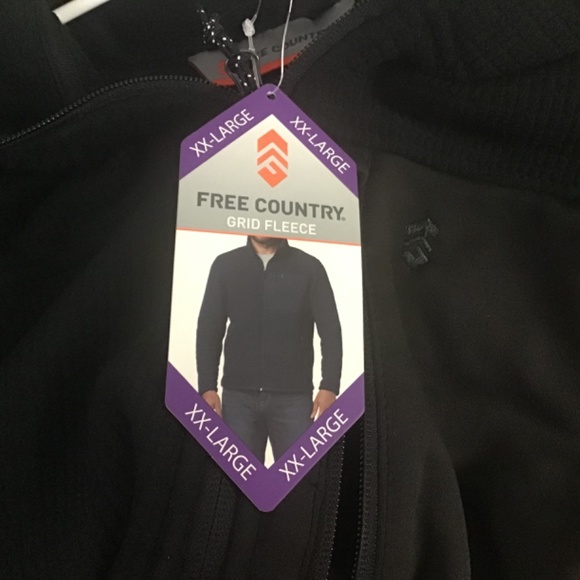 COPY - Mens Free Country Jet Black Grid Fleece XXL - Picture 7 of 10